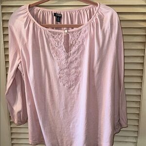 Elegant Light Pink Embroidered Top